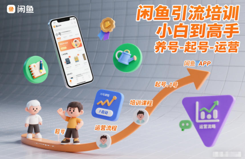 闲鱼引流培训教程：3步从养号起号到运营，小白变高手