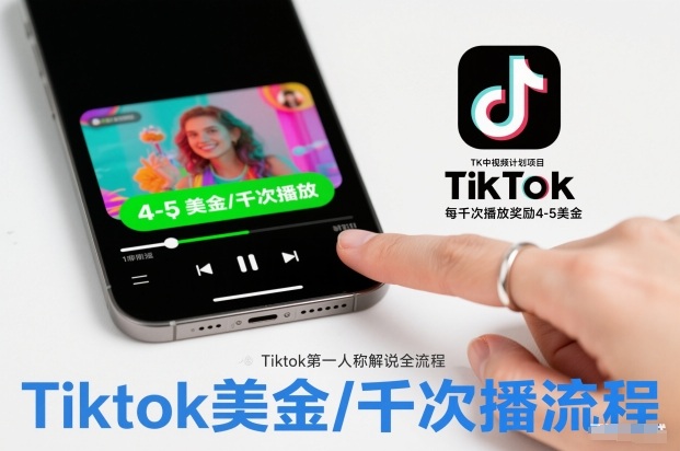 TikTok中视频计划教程：第一人称解说流程，每千次播放赚4-5美金