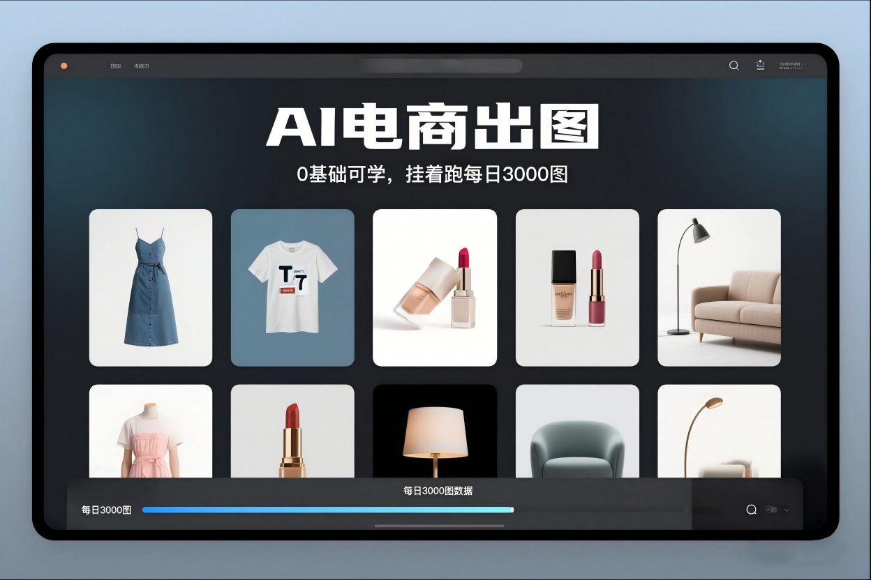 AI电商出图教程：0基础可学，批量生成每日3000图
