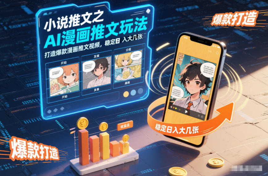 小说推文AI漫画推文教程：打造爆款视频，稳定日入500+