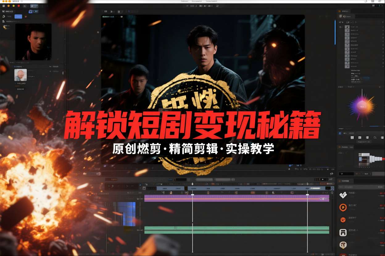 短剧拉新燃剪实操课：3步精简剪辑解锁变现（原创教程）