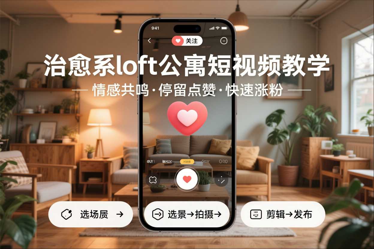 治愈系loft公寓短视频制作教学：情感共鸣引停留，快速起号涨粉指南