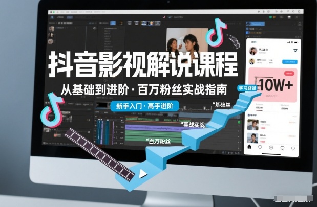 抖音影视解说从零到百万粉丝，新手进阶完整实战教程