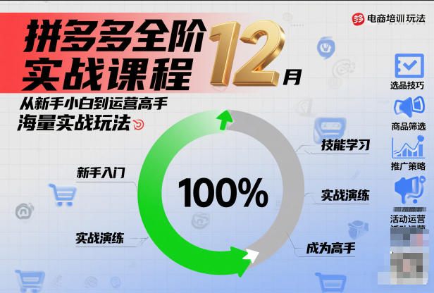 拼多多12月爆单指南：新手0基础到运营高手