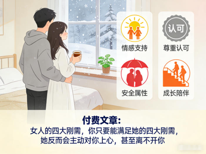 女人的四大刚需：满足这4点让她主动靠近你
