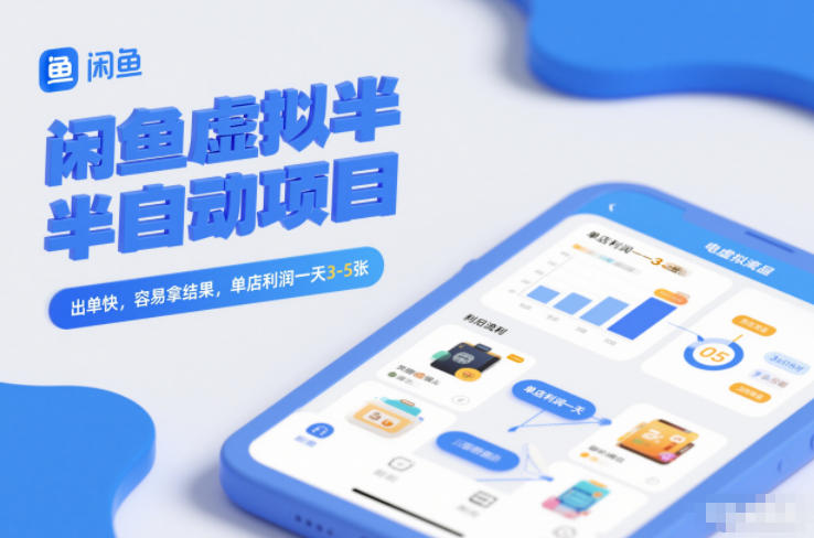 闲鱼虚拟项目副业怎么做？单店日赚3-5百
