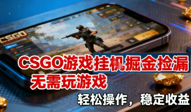 CSGO挂机捡漏教程：全自动差价玩法，稳定日入方法