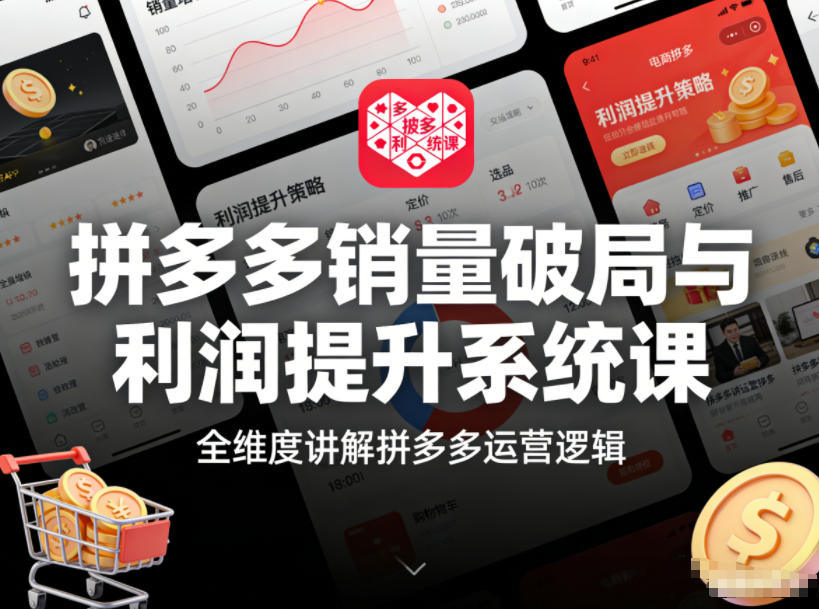 拼多多运营系统课：4大模块破解销量利润困局